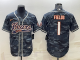 Men's Chicago Bears #1 Justin Fields Camouflage Stitched Baseball Cool Base Jersey