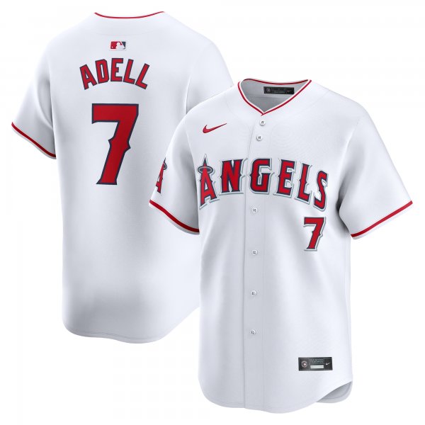 Men's Los Angeles Angels Jo Adell Nike White Home Limited Player Jersey