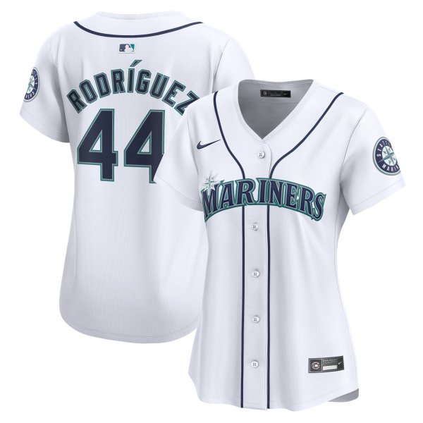 Women's Seattle Mariners #44 Julio Rodriguez Nike White Home Limited Player Jersey