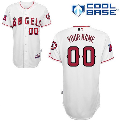 Los Angeles Angels White Men's Customized Cool Base MLB Jersey