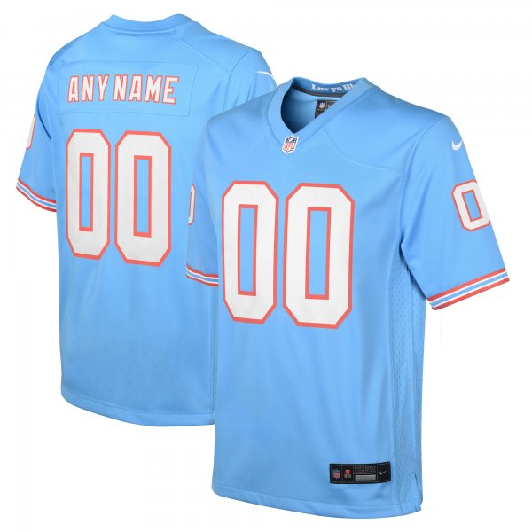 Youth Tennessee Titans Nike Light Blue Oilers Throwback Custom Game Jersey