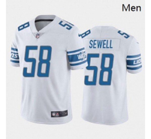 Men Detroit Lions #58 Penei Sewell Blue White 2021 Draft Jersey