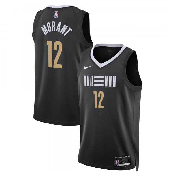 Unisex Memphis Grizzlies Ja Morant Nike Black 2023/24 Swingman Jersey - City Edition