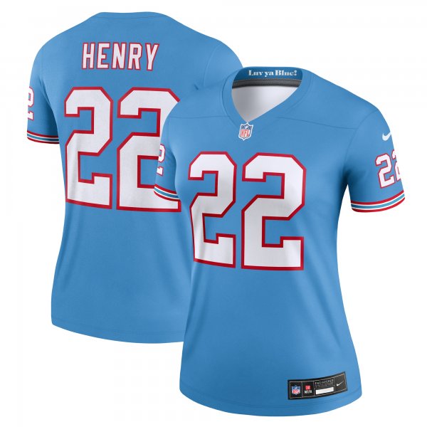 Women's Tennessee Titans Derrick Henry Nike Light Blue Oilers Throwback Legend Jersey