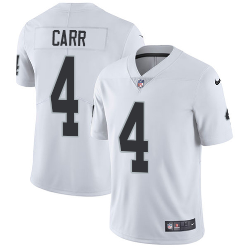 Nike Las Vegas Raiders #4 Derek Carr White Men's Stitched NFL Vapor Untouchable Limited Jersey