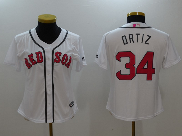 Women's Boston Red Sox #34 David Ortiz White Cool Base Stitched MLB Jersey - For Monther's Day