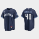 Men's Chicago Cubs #40 Willson Contreras Navy 2021 MLB City Connect Cool Base Jersey