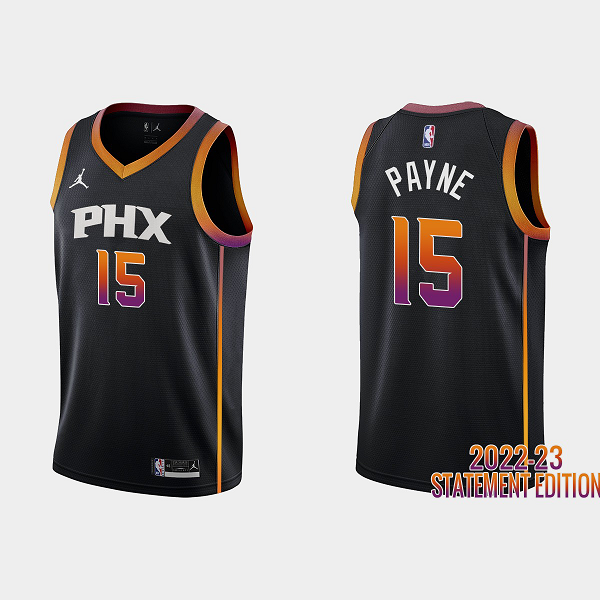 Men's Phoenix Suns Cameron Payne #15 Black 2022-23 Statement Edition NBA Jersey