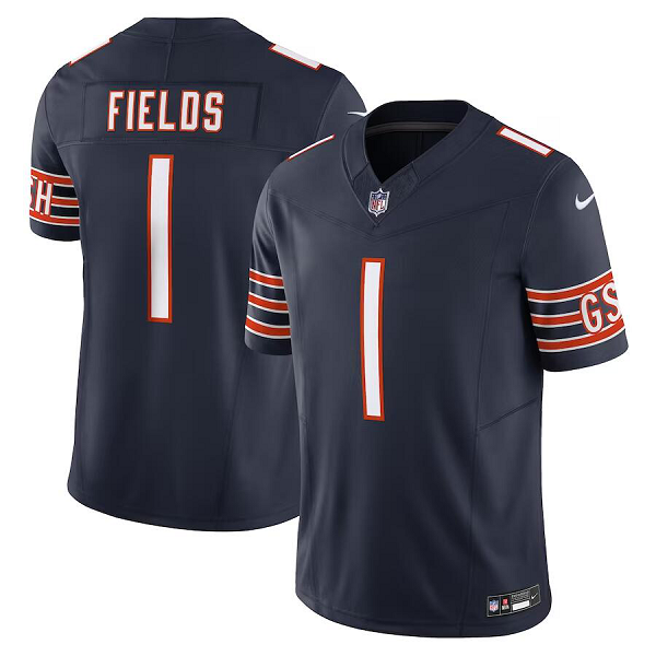 Men's Chicago Bears #1 Justin Fields Nike Navy Vapor F.U.S.E. Limited Jersey