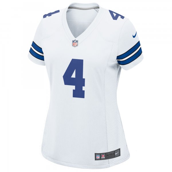 Women's Dallas Cowboys Dak Prescott Nike White Team Game Jersey