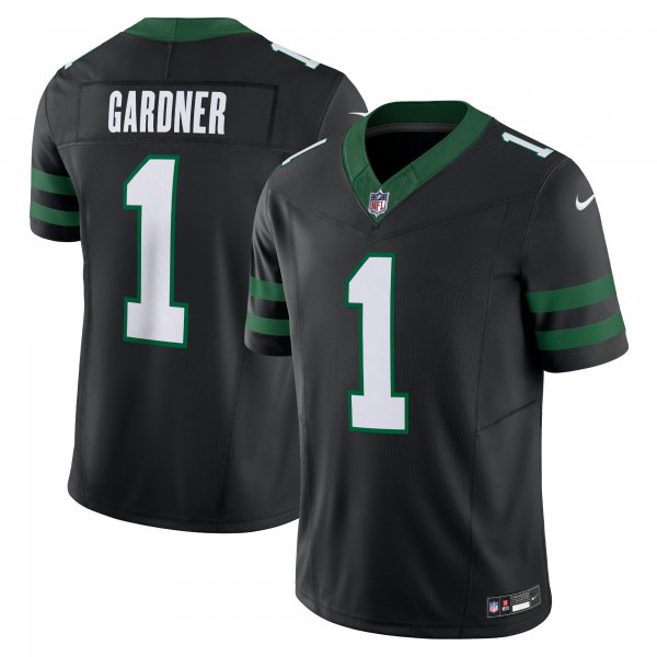 Men's New York Jets #1 Ahmad Sauce Gardner Nike Legacy Black Alternate Vapor F.U.S.E. Limited Jersey