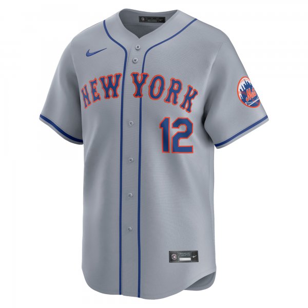 Men's New York Mets Francisco Lindor Nike Gray Away Limited Player Jersey