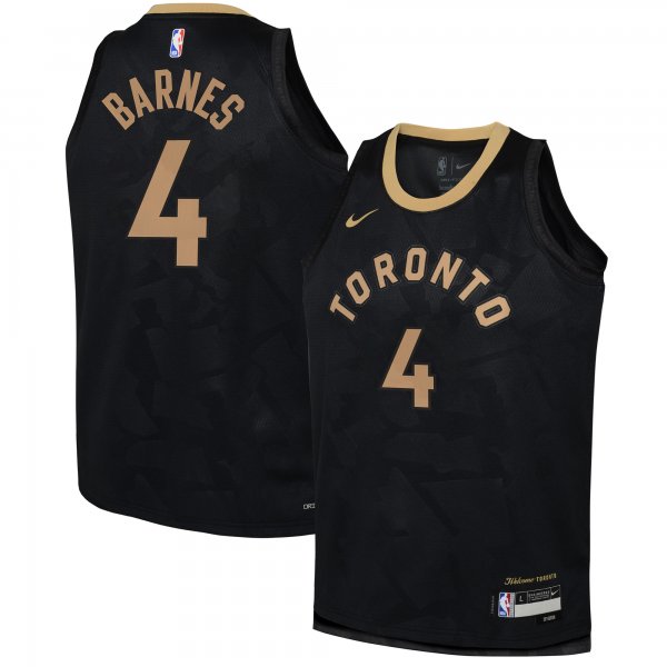 Youth Toronto Raptors Scottie Barnes Nike Black 2022/23 Swingman Jersey - City Edition