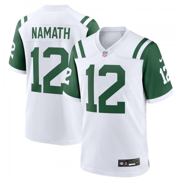 Men's New York Jets #12 Joe Namath Nike White Classic Alternate Retired Player Jersey