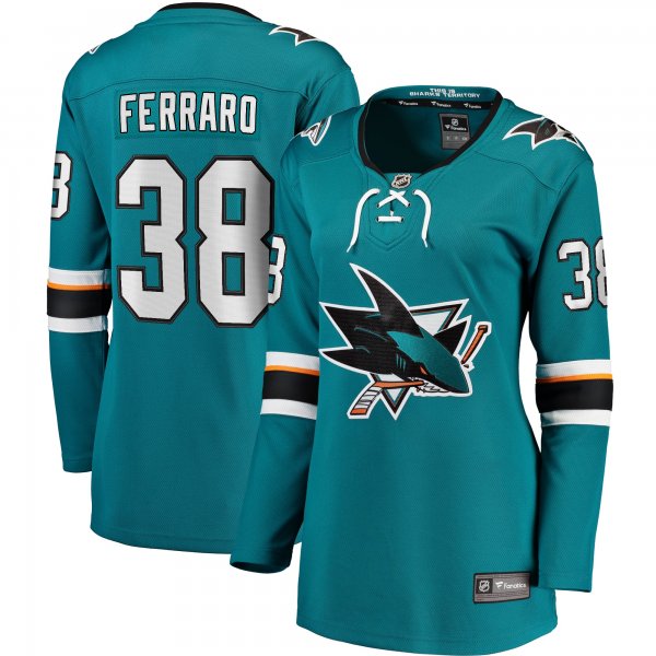 Women's San Jose Sharks Mario Ferraro Fanatics Teal Home Breakaway Player Jersey