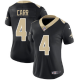 Women's Nike New Orleans Saints #4 Derek Carr Black Vapor Limited NFL Jersey