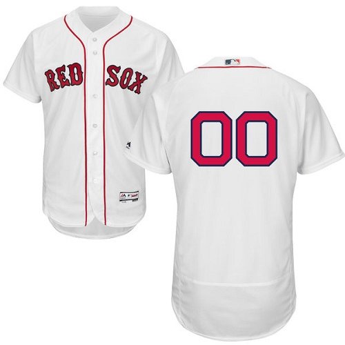 Boston Red Sox White Flex Base Men's Customized MLB Jersey