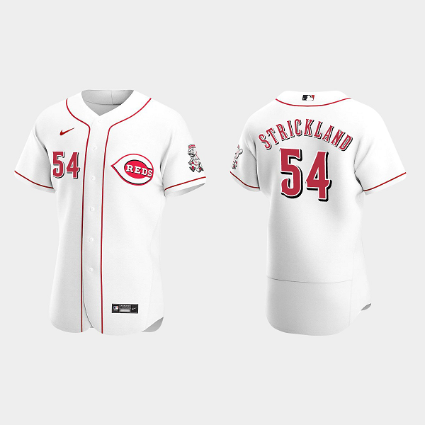 Men's Cincinnati Reds #54 White Home Flex Base MLB Jersey