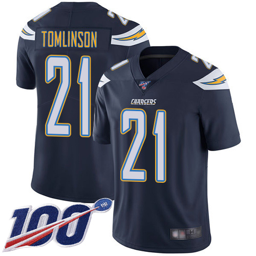 Los Angeles Chargers #21 LaDainian Tomlinson Navy Blue Team Color Men's Stitched NFL 100th Season Vapor Limited Jersey