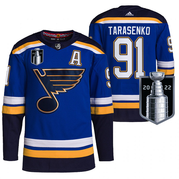 Men's St. Louis Blues Vladimir Tarasenko 2022 Stanley Cup Playoffs Blue #91 Jersey