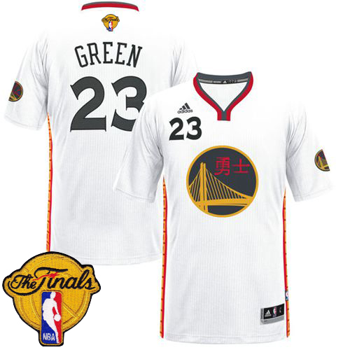 Men's Golden State Warriors #23 Draymond Green White 2017 Chinese New Year The Finals Patch Stitched NBA Jersey