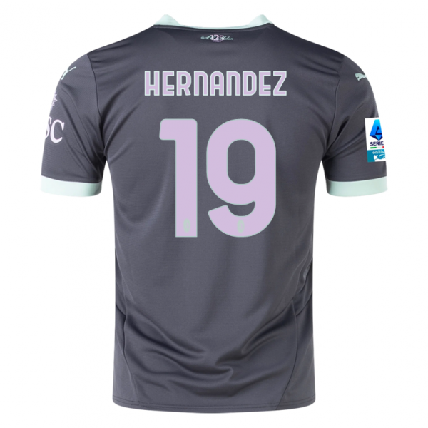 Puma AC Milan Theo Hernandez Third Jersey w/ Serie A Patch 24/25 (Shadow Gray/Fresh Mint)