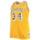 Men's Los Angeles Lakers Shaquille O'Neal Mitchell & Ness Gold Big & Tall 1996-97 NBA 75th Anniversary Diamond Swingman Jersey