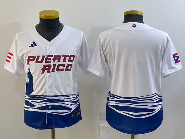 Women's Puerto Rico 2023 World Baseball Blank Classic White Men's MLB Jersey