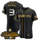 Men's Houston Astros #3 Jeremy Pena 2023 Space City Champions Flex Base Black Golden Jersey