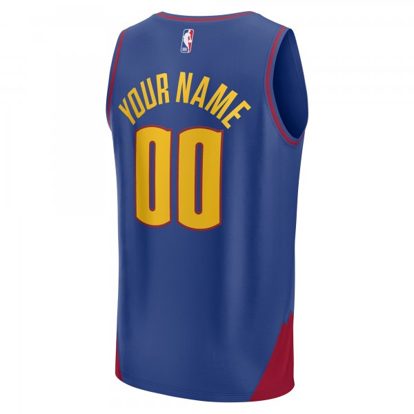 Youth Denver Nuggets Fanatics Blue Fast Break Replica Custom Jersey - Statement Edition