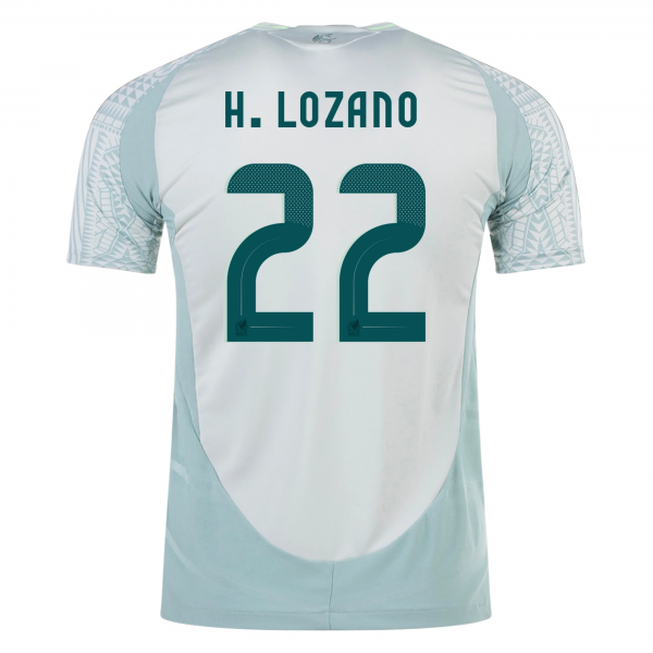 adidas Mens Mexico Hirving Lozano Away Jersey 24/25 (Linen Green)