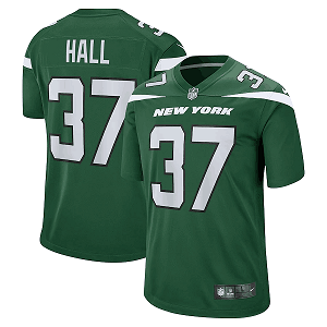 Men's Nike New York Jets #37 Bryce Hall Gotham Green Game Jersey