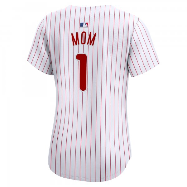 Women's Philadelphia Phillies Nike White #1 Mom Home Limited Jersey