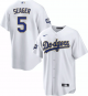 Men's Los Angeles Dodgers #5 Seager Nike 2021 Gold Program MLB Cool Base Jersey