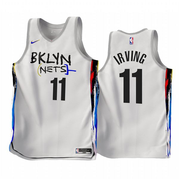 Men's NBA Brooklyn Nets Kyrie Irving #11 2022-23 White City Edition Jersey