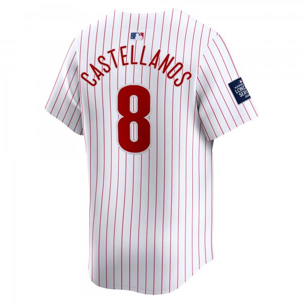 Men's Philadelphia Phillies Nick Castellanos Nike White 2024 MLB World Tour London Series Home Limited Player Jersey