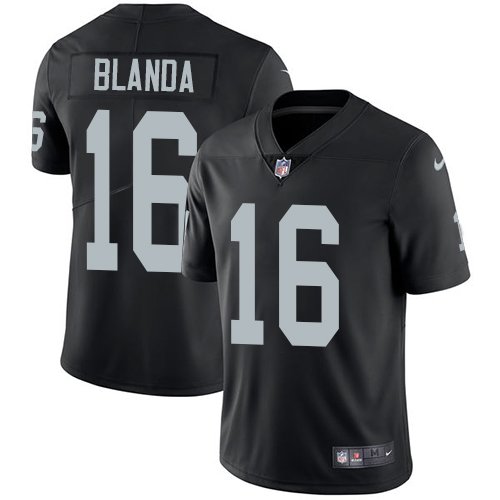 Men's Nike Las Vegas Raiders #16 George Blanda Limited Home Black NFL Vapor Untouchable Jersey