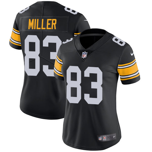 Women's Nike Steelers #83 Heath Miller Black Alternate Stitched NFL Vapor Untouchable Limited Jersey