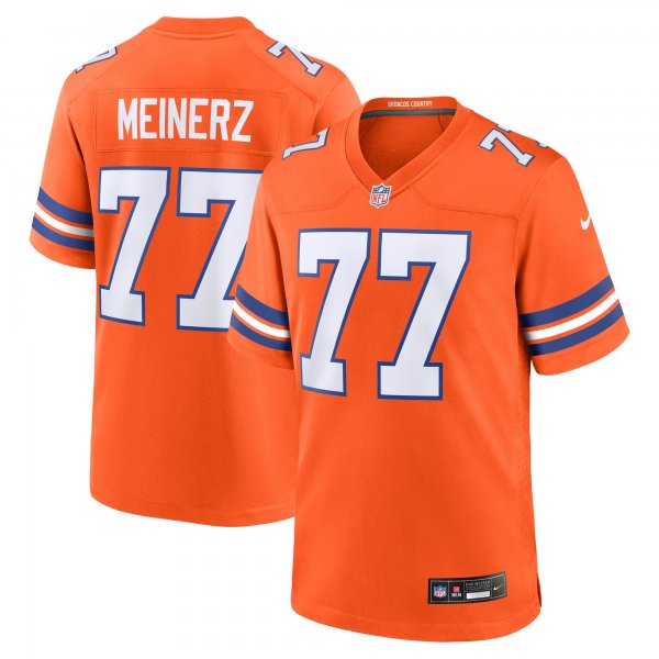 Men's Denver Broncos #77 Quinn Meinerz Nike Orange Mile High Collection 1977 Throwback Player Jersey