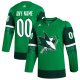 Men's San Jose Sharks  adidas Kelly Green St. Patrick's Day Custom Jersey