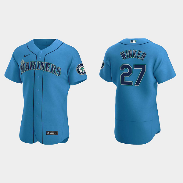 Men's Seattle Mariners #27 Jesse Winker Royal Alternate Flex Base MLB Jersey