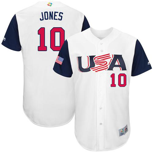 Team USA #10 Adam Jones White 2017 World Baseball Classic Stitched MLB Jersey