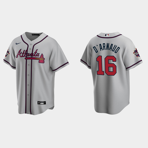 Men's Atlanta Braves #16 Travis d'Arnaud Gray 2021 MLB All-Star Jersey