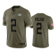 New York Jets Zach Wilson #2 Olive 2022 Salute To Service Limited Jersey