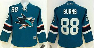 San Jose Sharks #88 Brent Burns Green Stitched Youth NHL Jersey