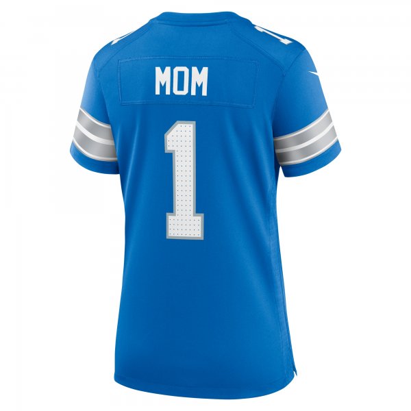 Women's Detroit Lions Number 1 Mom Nike Blue Game Jersey