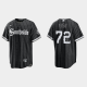 Men's Chicago White Sox #72 Carlton Fisk Black 2021 MLB City Connect Cool Base Jersey