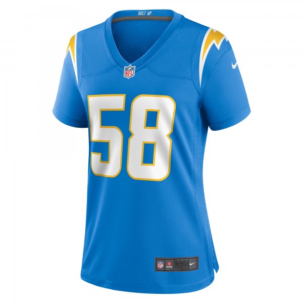 Women's Los Angeles Chargers Tae Crowder Nike Powder Blue Team Game Jersey