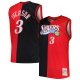 Men's Philadelphia 76ers Mitchell & Ness Black/Red Big & Tall Hardwood Classics 2000/01 Split Swingman Jersey