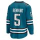 Men's San Jose Sharks Matt Benning Fanatics Teal Home Breakaway Jersey